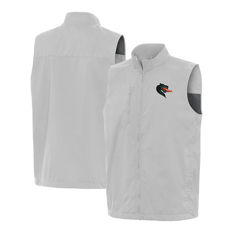 Men's Antigua  Gray UAB Blazers Brisk Full-Zip Vest