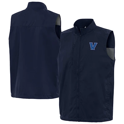 Men's Antigua  Navy Villanova Wildcats Brisk Full-Zip Vest
