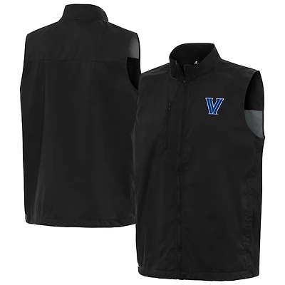 Men's Antigua  Black Villanova Wildcats Brisk Full-Zip Vest