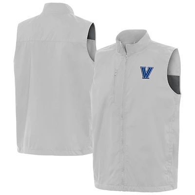 Men's Antigua  Heather Gray Villanova Wildcats Brisk Full-Zip Vest