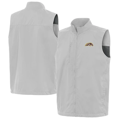 Men's Antigua  Heather Gray Western Michigan Broncos Brisk Full-Zip Vest