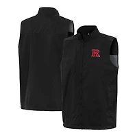 Men's Antigua  Black Rutgers Scarlet Knights Brisk Full-Zip Vest