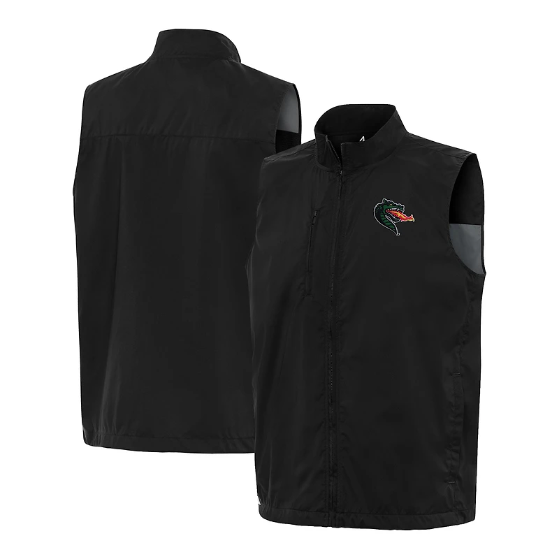 Men's Antigua  Black UAB Blazers Brisk Full-Zip Vest