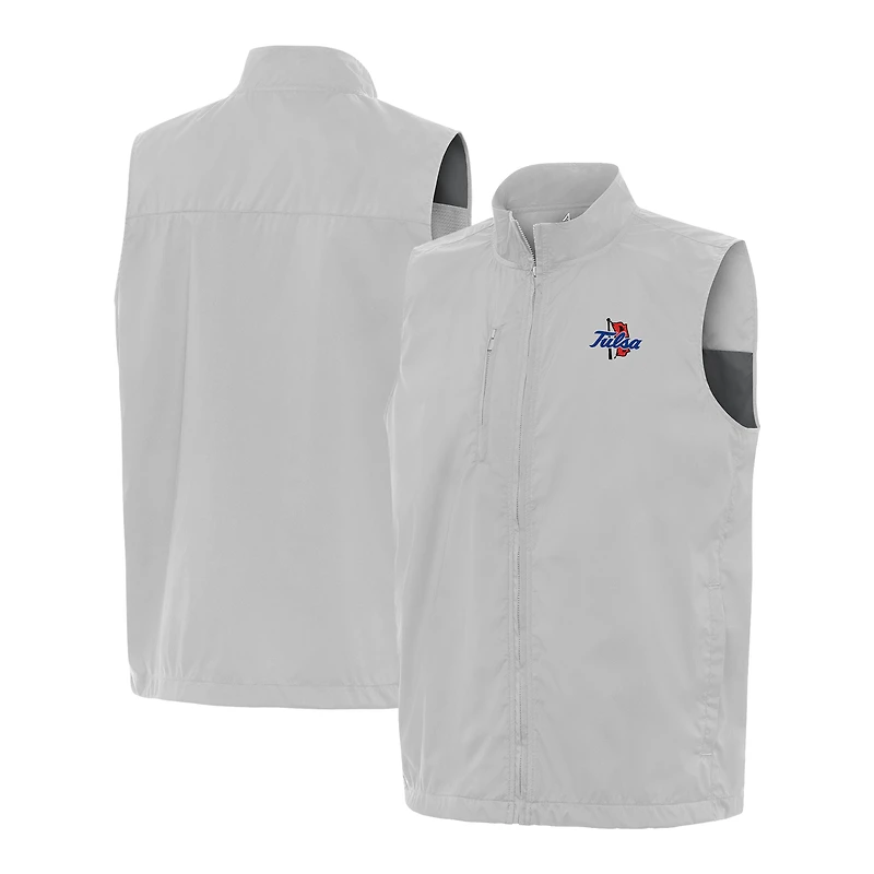 Men's Antigua Tulsa Golden Hurricane Brisk Full-Zip Vest