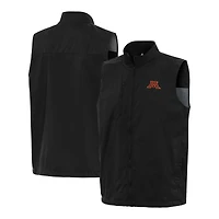 Men's Antigua  Black Minnesota Golden Gophers Brisk Full-Zip Vest