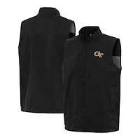 Men's Antigua  Black Georgia Tech Yellow Jackets Brisk Full-Zip Vest