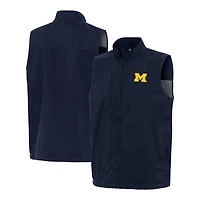Men's Antigua  Navy Michigan Wolverines Brisk Full-Zip Vest