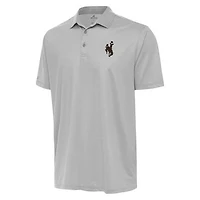 Men's Antigua White/Gray Wyoming Cowboys Rings Polo