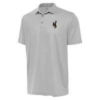 Men's Antigua White/Gray Wyoming Cowboys Rings Polo