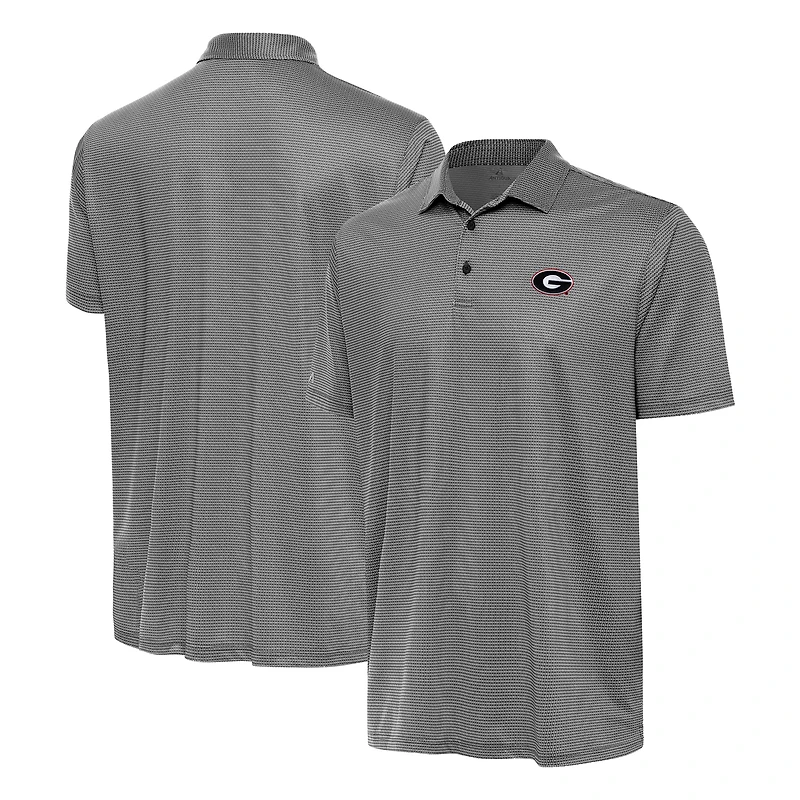 Men's Antigua Gray/Black Georgia Bulldogs Rings Polo