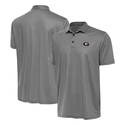 Men's Antigua Gray/Black Georgia Bulldogs Rings Polo