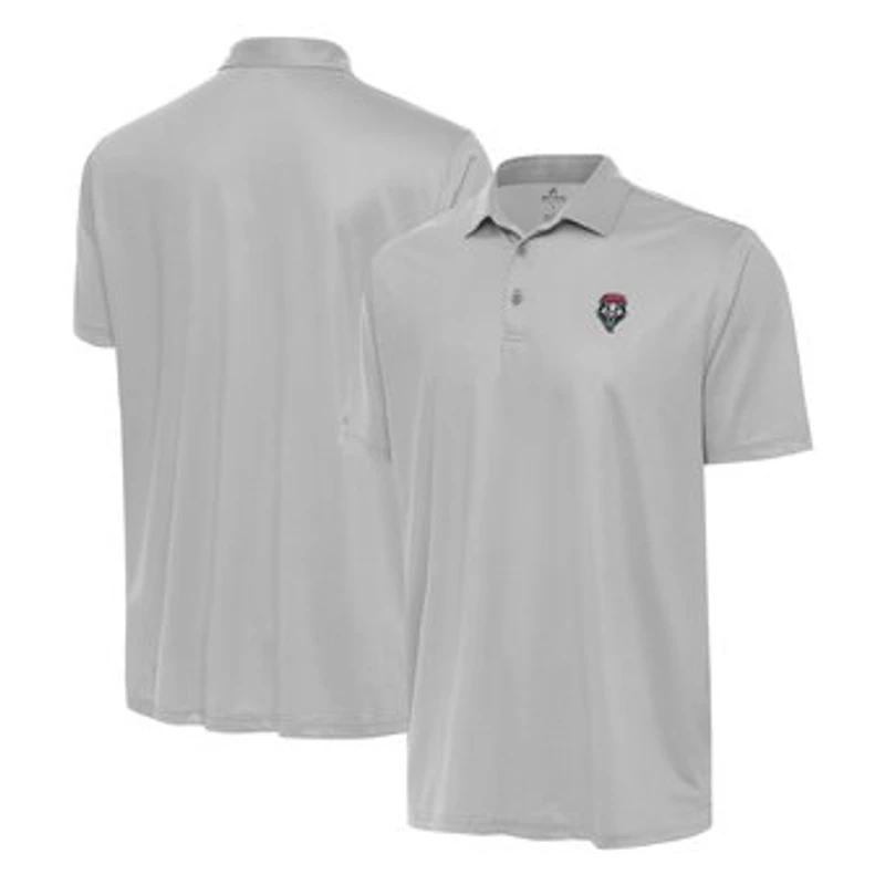 Men's Antigua White/Gray New Mexico Lobos Rings Polo