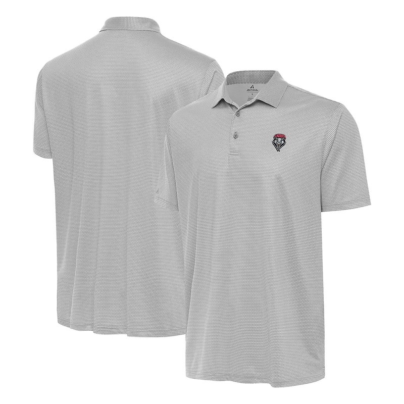 Men's Antigua White/Gray New Mexico Lobos Rings Polo