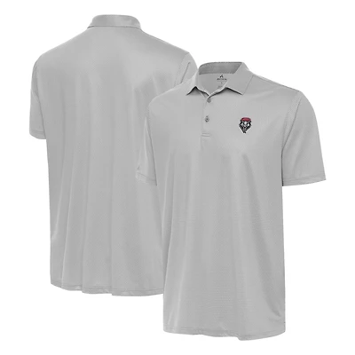Men's Antigua White/Gray New Mexico Lobos Rings Polo