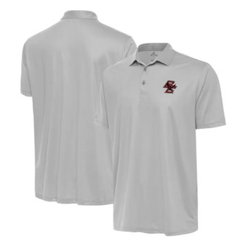 Men's Antigua White/Gray Boston College Eagles Rings Polo