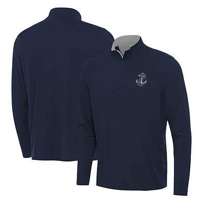 Men's Antigua Navy Navy Midshipmen Quarter-Zip Pullover Top