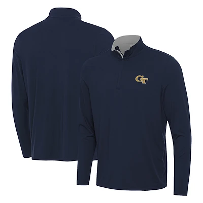 Men's Antigua Navy Georgia Tech Yellow Jackets Content Quarter-Zip Pullover Top