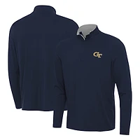 Men's Antigua  Navy Georgia Tech Yellow Jackets Content Quarter-Zip Pullover Top