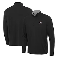 Men's Antigua  Heather Gray Georgia Bulldogs Content Quarter-Zip Pullover Top