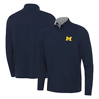 Men's Antigua  Navy Michigan Wolverines Content Quarter-Zip Pullover Top