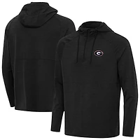 Men's Antigua  Heather Black Georgia Bulldogs Spikes Quarter-Zip Hoodie
