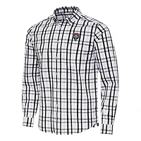 Men's Antigua Black New Mexico Lobos Tending 2 Tri-Blend Long Sleeve Button-Down Shirt