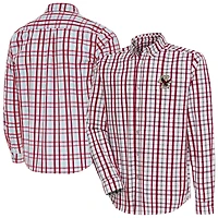 Men's Antigua Maroon Boston College Eagles Tending 2 Tri-Blend Long Sleeve Button-Down Shirt