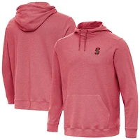 Men's Antigua Heather Red Stanford Cardinal Cloud Pullover Hoodie