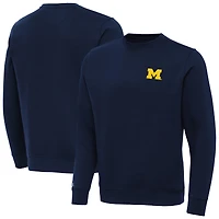 Men's Antigua Navy Michigan Wolverines Big & Tall Victory Crew Neck Pullover Sweatshirt