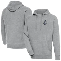 Men's Antigua Heather Gray Navy Midshipmen Big & Tall Victory Pullover Hoodie