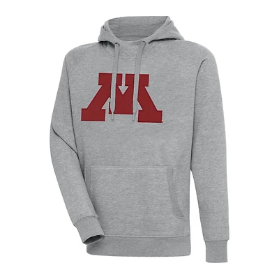 Men's Antigua Heather Gray Minnesota Golden Gophers Big & Tall Victory Pullover Hoodie