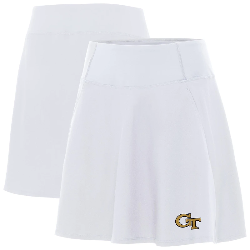 Women's Antigua  White Georgia Tech Yellow Jackets Chip Skort