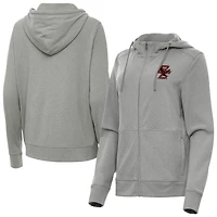 Women's Antigua  Heather Gray Boston College Eagles Seeker Full-Zip Hoodie Jacket