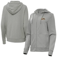 Women's Antigua  Heather Gray Western Michigan Broncos Seeker Full-Zip Hoodie Jacket