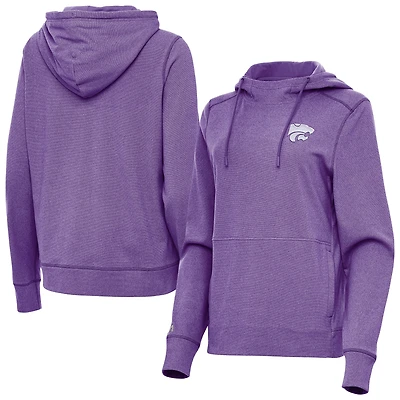 Women's Antigua  Heather Purple Kansas State Wildcats Justice Pullover Hoodie