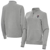 Women's Antigua  Heather Gray New Mexico Lobos Crush Quarter-Zip Jacket