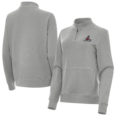Women's Antigua  Heather Gray New Mexico State Aggies Crush Quarter-Zip Jacket