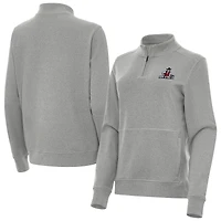 Women's Antigua  Heather Gray New Mexico State Aggies Crush Quarter-Zip Jacket