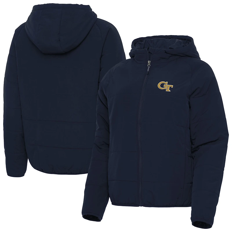 Women's Antigua  Navy Georgia Tech Yellow Jackets Universe Full-Zip Hoodie Jacket