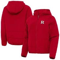 Women's Antigua  Scarlet Rutgers Scarlet Knights Universe Full-Zip Hooded Puffer Jacket