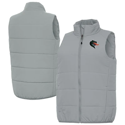 Women's Antigua  Gray UAB Blazers Experience Full-Zip Puffer Vest