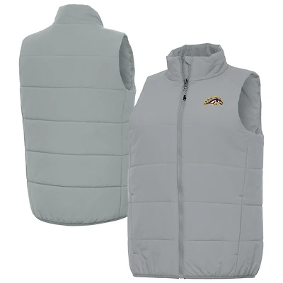 Women's Antigua  Gray Western Michigan Broncos Experience Full-Zip Puffer Vest