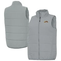 Women's Antigua  Gray Western Michigan Broncos Experience Full-Zip Puffer Vest