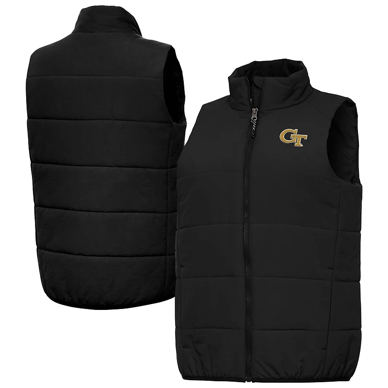 Women's Antigua  Black Georgia Tech Yellow Jackets Experience Full-Zip Vest
