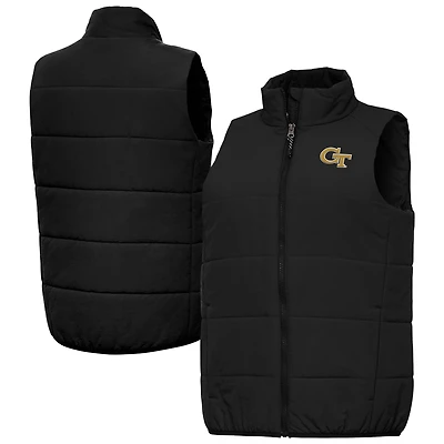 Women's Antigua  Black Georgia Tech Yellow Jackets Experience Full-Zip Vest