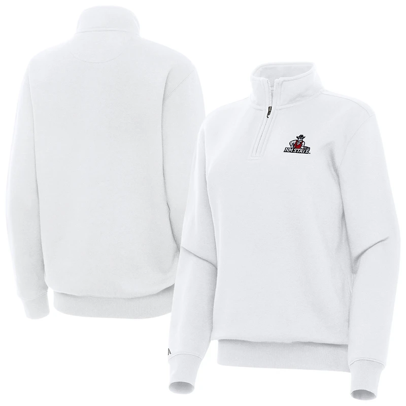 Women's Antigua White New Mexico State Aggies Victory Quarter-Zip Top