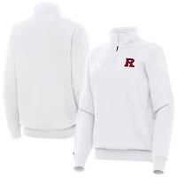 Women's Antigua  White Rutgers Scarlet Knights Victory Quarter-Zip Sweatshirt