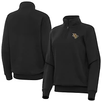 Women's Antigua  Black UCF Knights Victory Quarter-Zip Sweatshirt