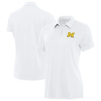 Women's Antigua  White Michigan Wolverines Reprocess Polo