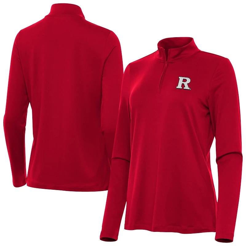 Women's Antigua Scarlet Rutgers Scarlet Knights Reprocess Quarter-Zip Top